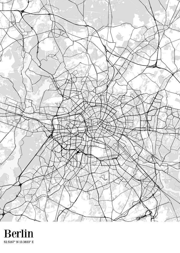 Bykort med Koordinat Pin - Design selv