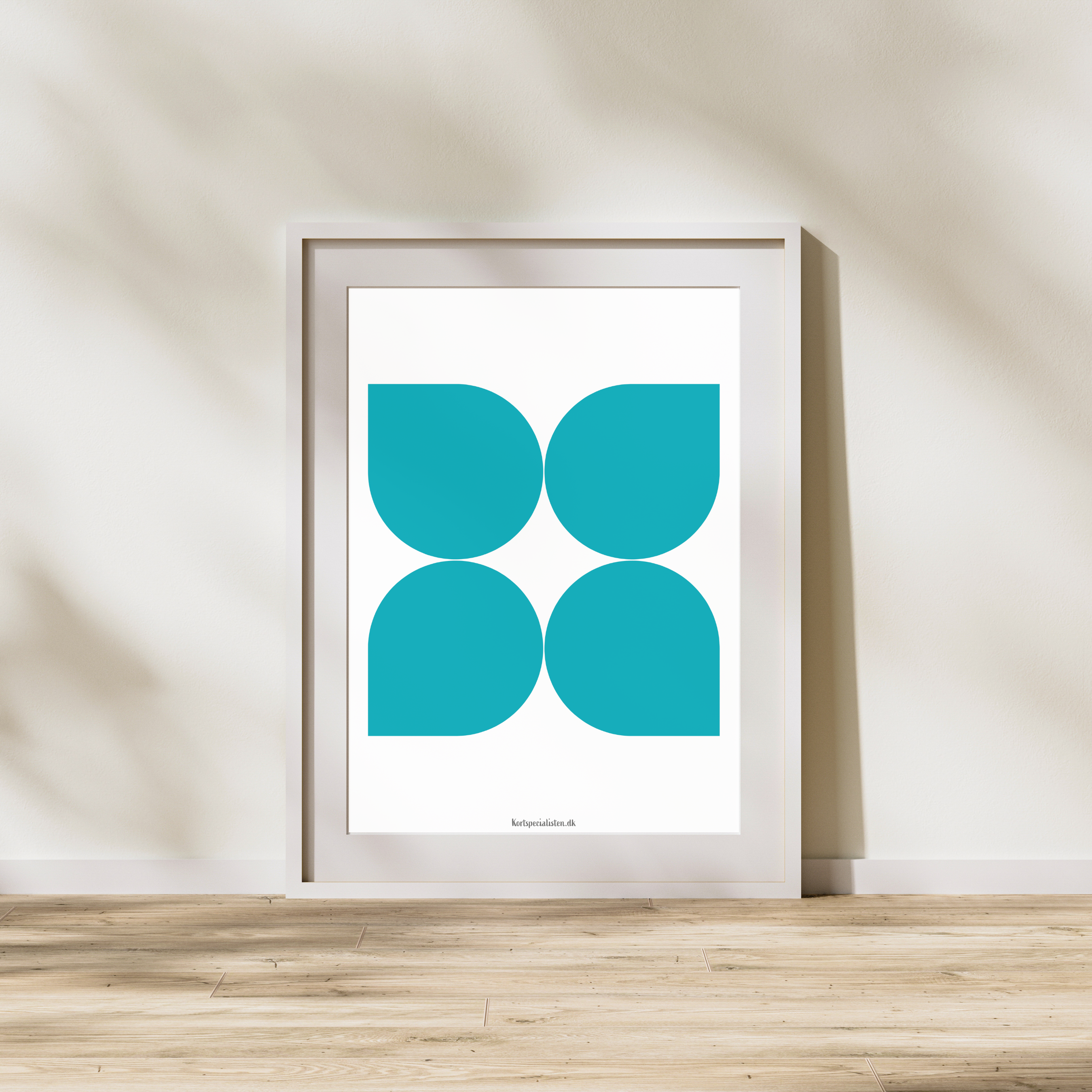 Abstrakt Blomst Blå - Plakat