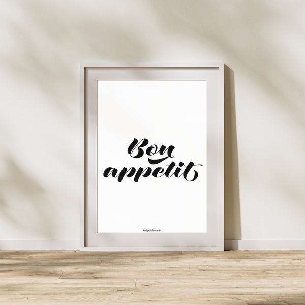 Bon appetit hvid - Plakat