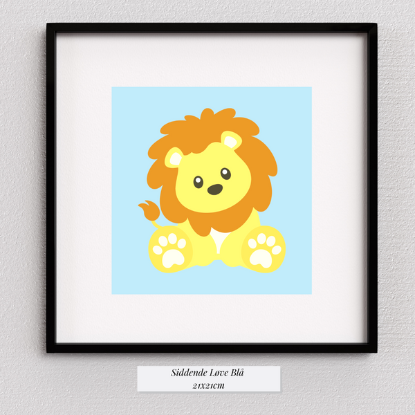 Cute Løve Blå