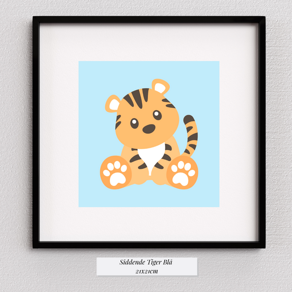 Cute Tiger Blå