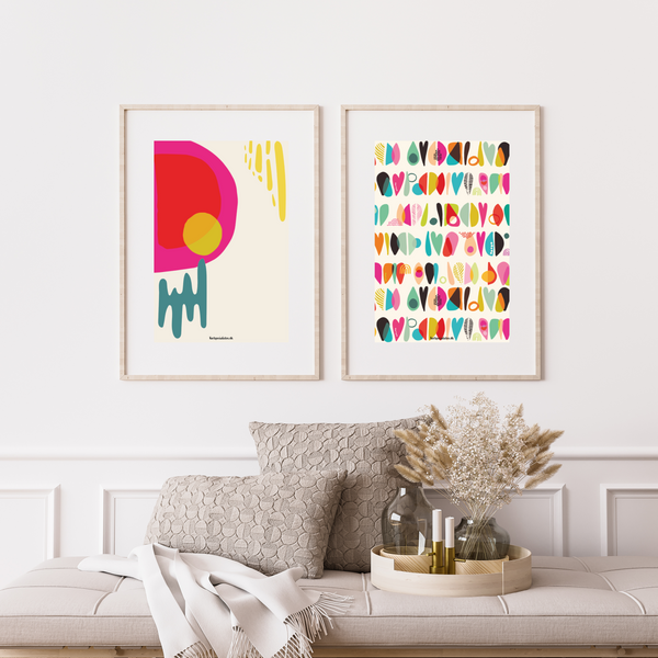 Farvede Hjerter - Plakat