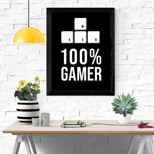 100% Gamer - Sort  (Plakat)