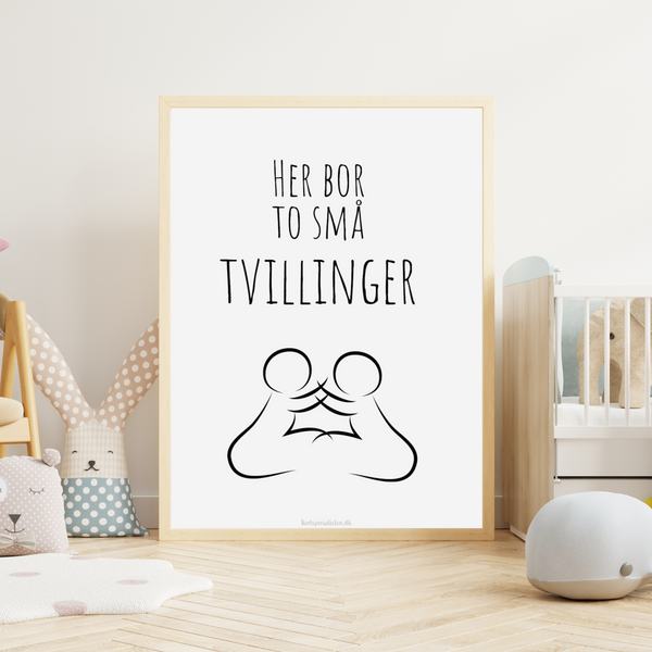 Her bor to små Tvillinger  - Plakat