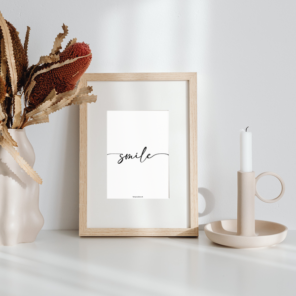 Smile Hvid- Plakat