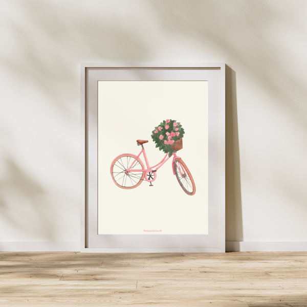 Cykel med kurv - Plakat