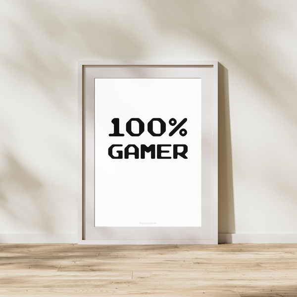 100% Gamer 1 - Hvide (Plakat)