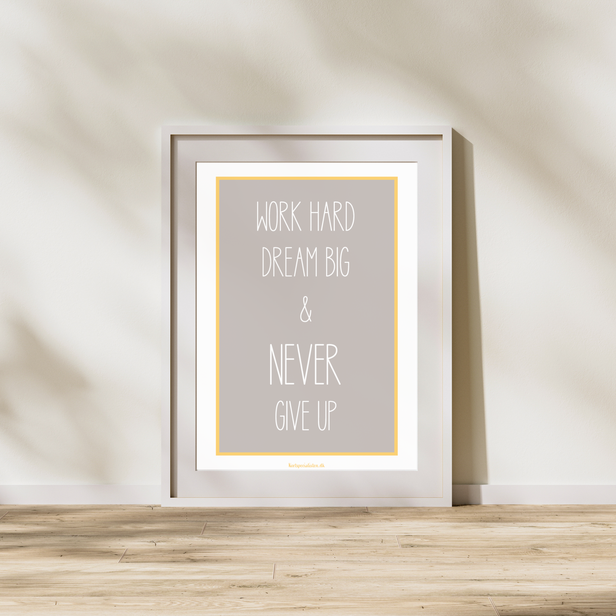 Work hard dream big - grå - Plakat