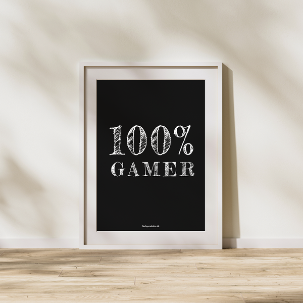 100% Gamer 2 - Sort  (Plakat)