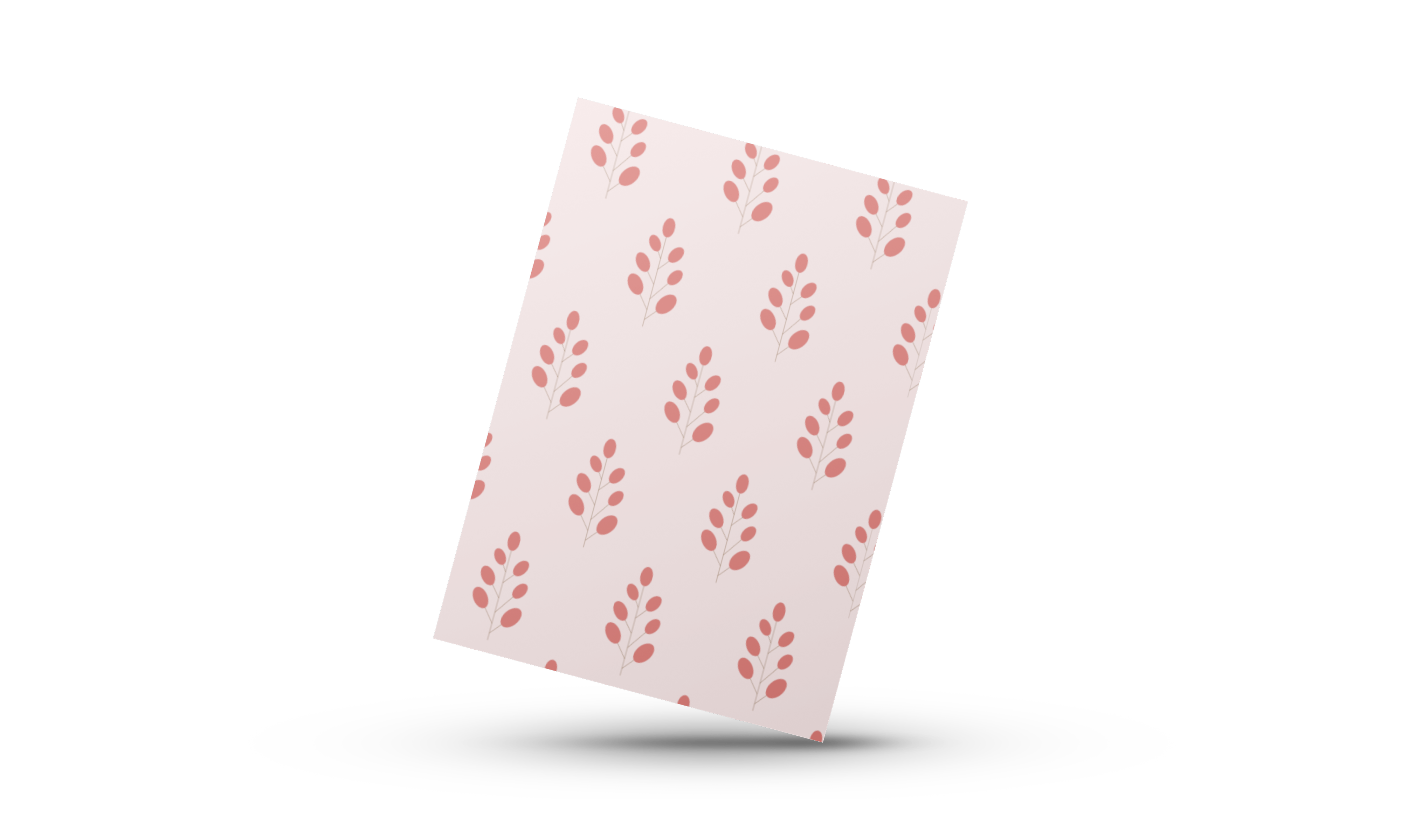 Gren med rød blomst - Minikort