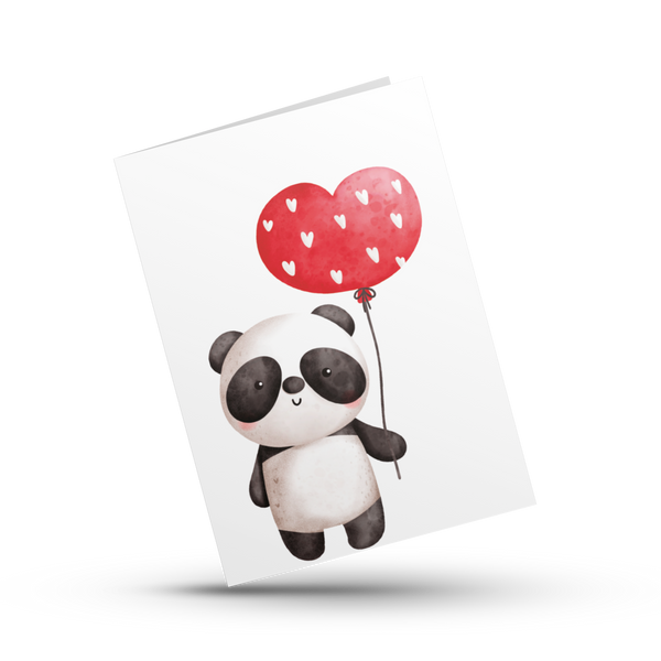 Panda med et Hjerte - A4 Kort