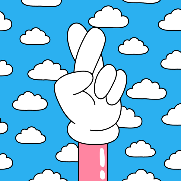 Crossed Finger - Blå (Plakatkort)