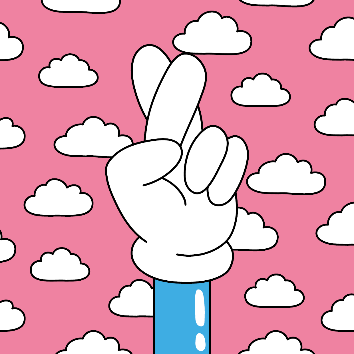 Crossed Finger - Pink (Plakatkort)