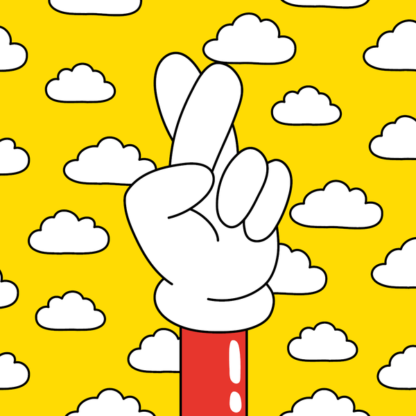 Crossed Finger - Gul (Plakatkort)