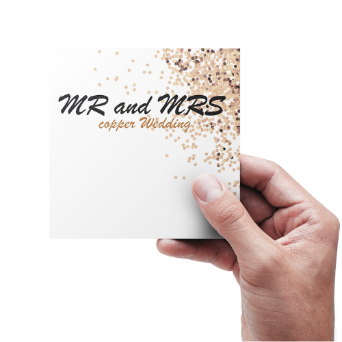 Kobberbryllup - MR & MRS - kort