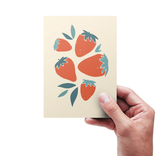 Jordbær vintage kort