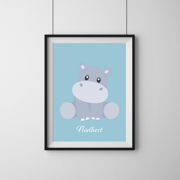 Cute Flodhest - Blå