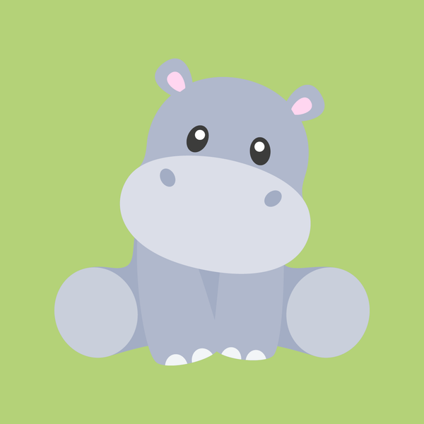 Cute Flodhest - Grøn