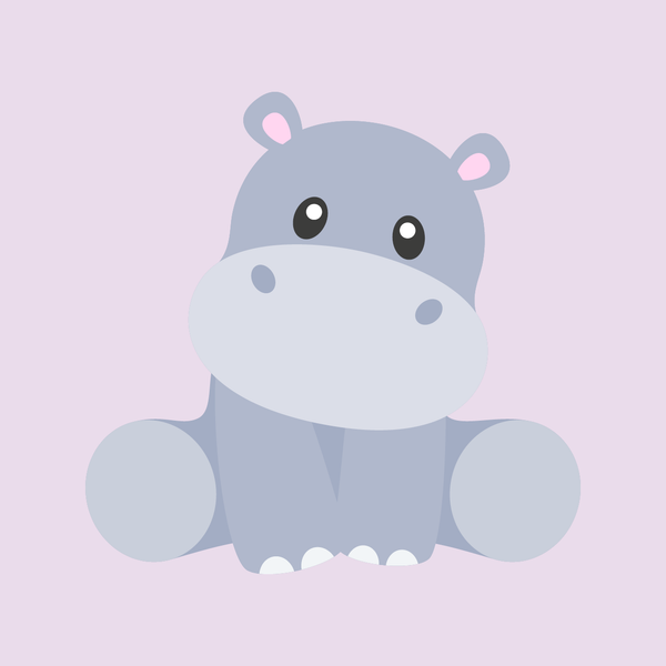 Cute Flodhest - Lyselilla