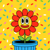 Happy Flower - Plakatkort