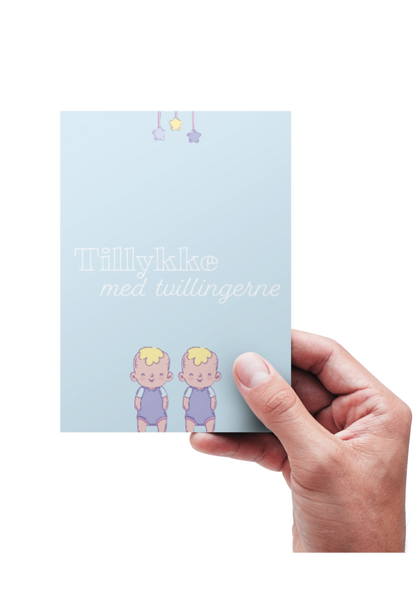 Tillykke med tvillingerne - Blå (Kort)