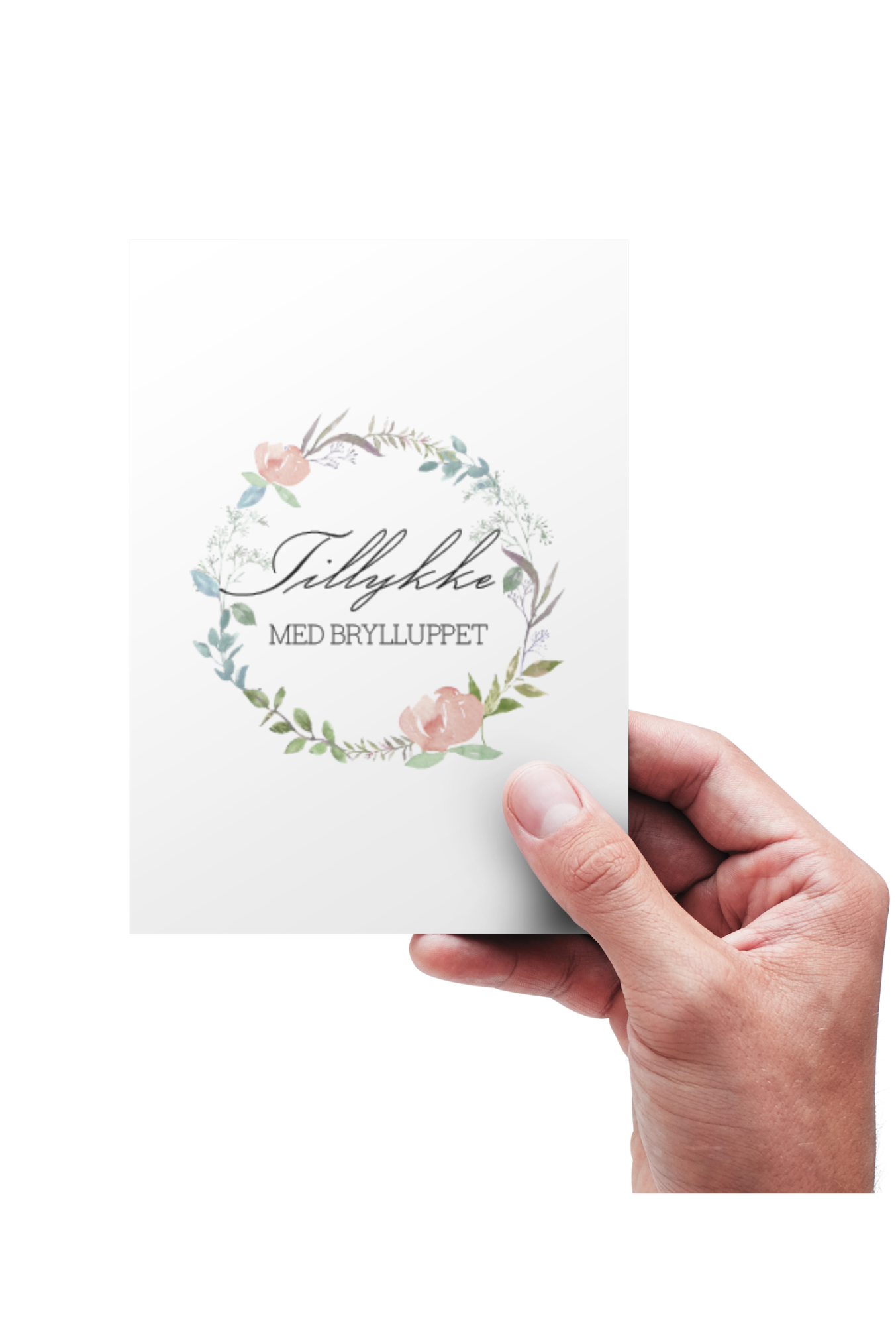 Tillykke med brylluppet Blomsterkrans  - Kort