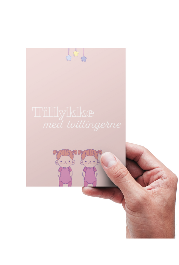 Tillykke med tvillingerne - piger - Kort