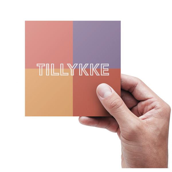 Tillykke Flerfarvet Rød - kort