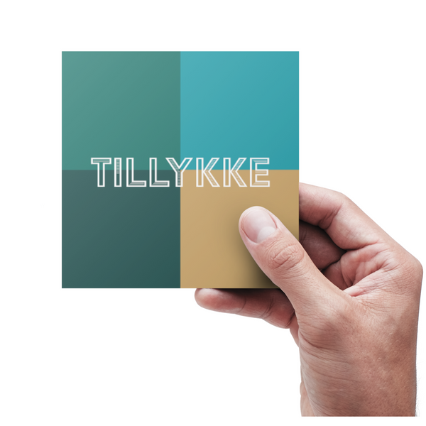 Tillykke Flerfarvet Grøn - kort