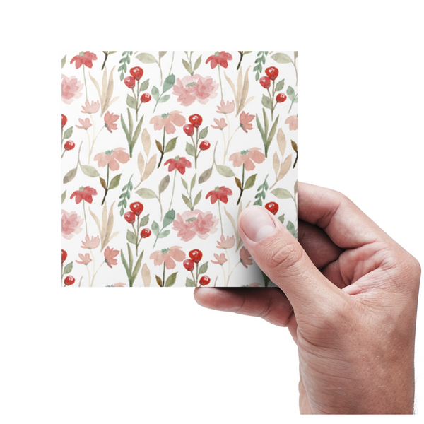 Akvarel Blomster Tapet No. 2 - kort