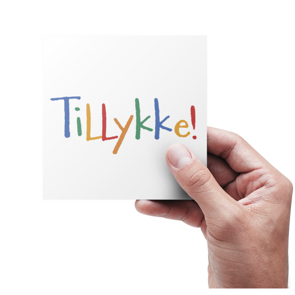 Tillykke rød - kort
