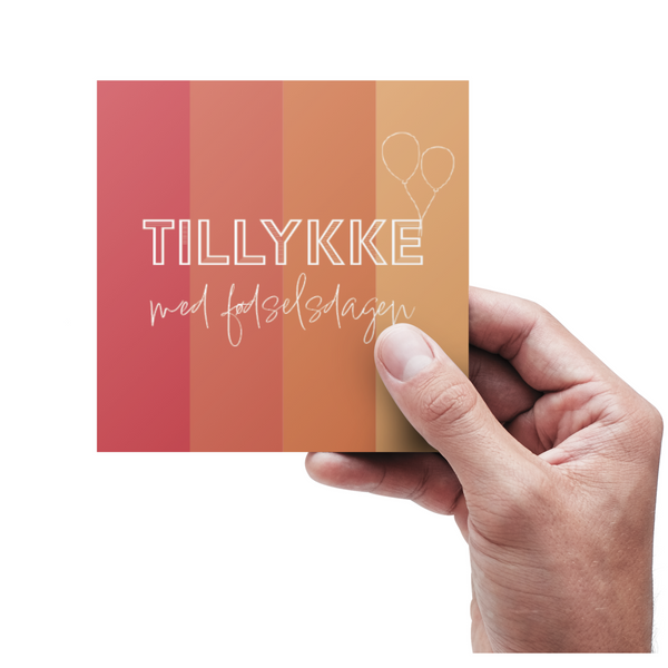 Tillykke Med Fødselsdagen Rød - Colorpop (kort)