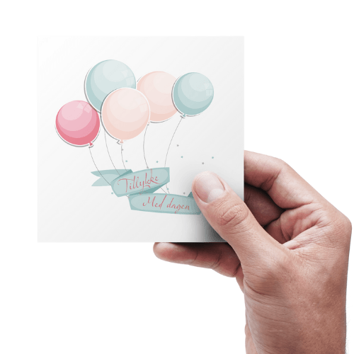 Tillykke med dagen - Balloner - kort
