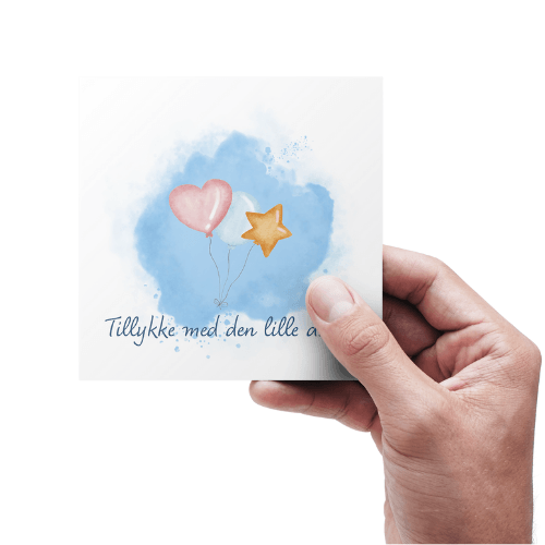 Tillykke med den lille dreng - Balloner - kort