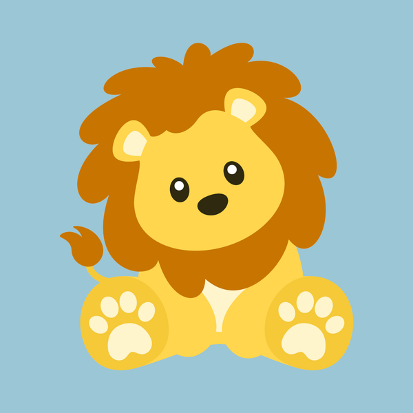 Cute Løve Blå