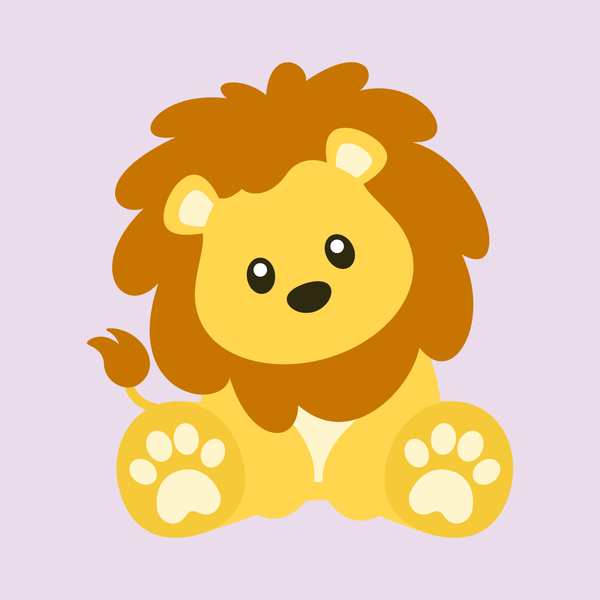 Cute Løve Lyselilla