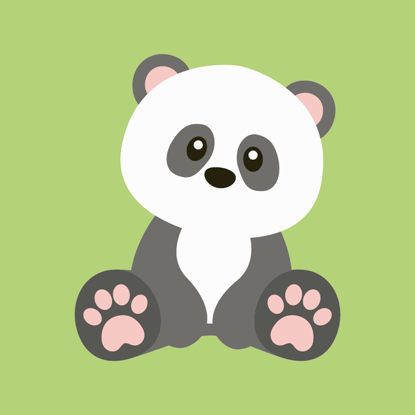 Cute Panda Grøn