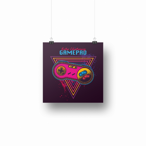 Retro Gamepad - Plakatkort