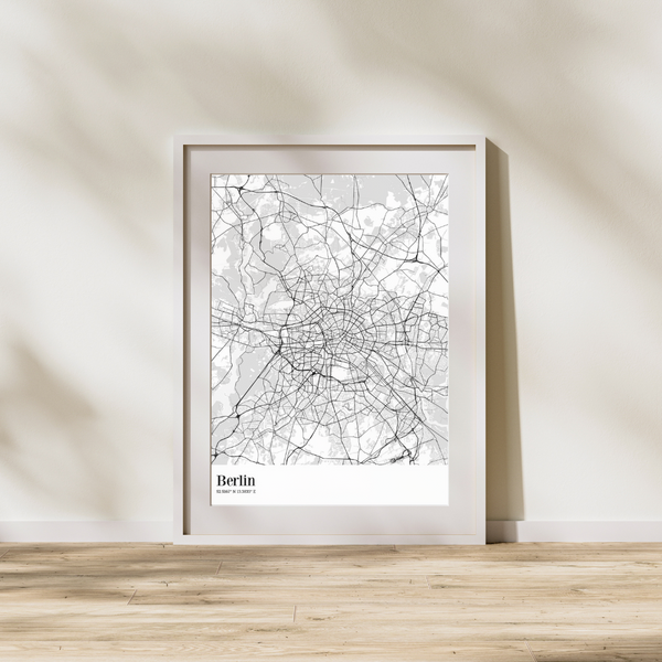 Bykort med Koordinat Pin - Design selv