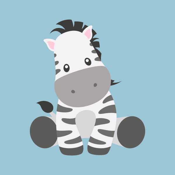 Cute Zebra blå