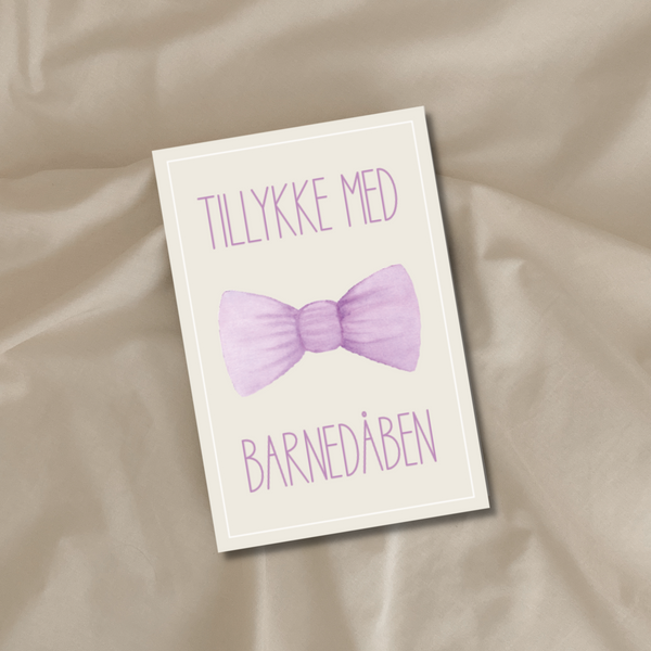 Tillykke med barnedåben - Lilla - Kort