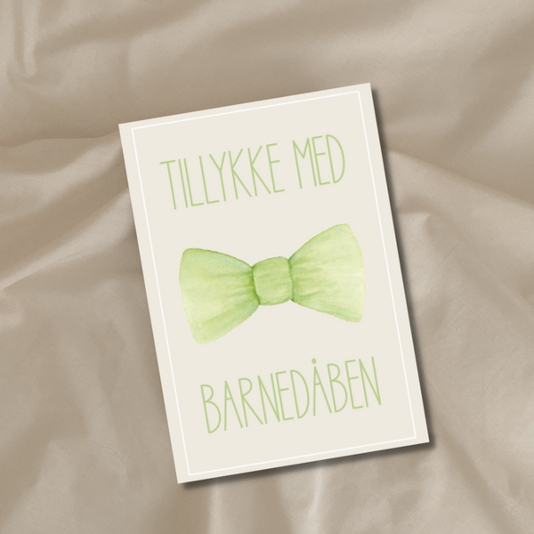 Tillykke med barnedåben - Grøn (Kort)
