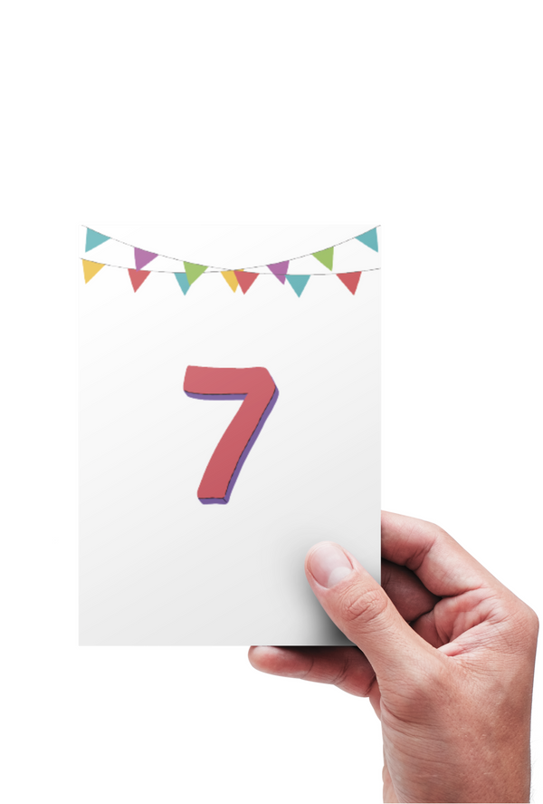 Tillykke 7 år - Kort