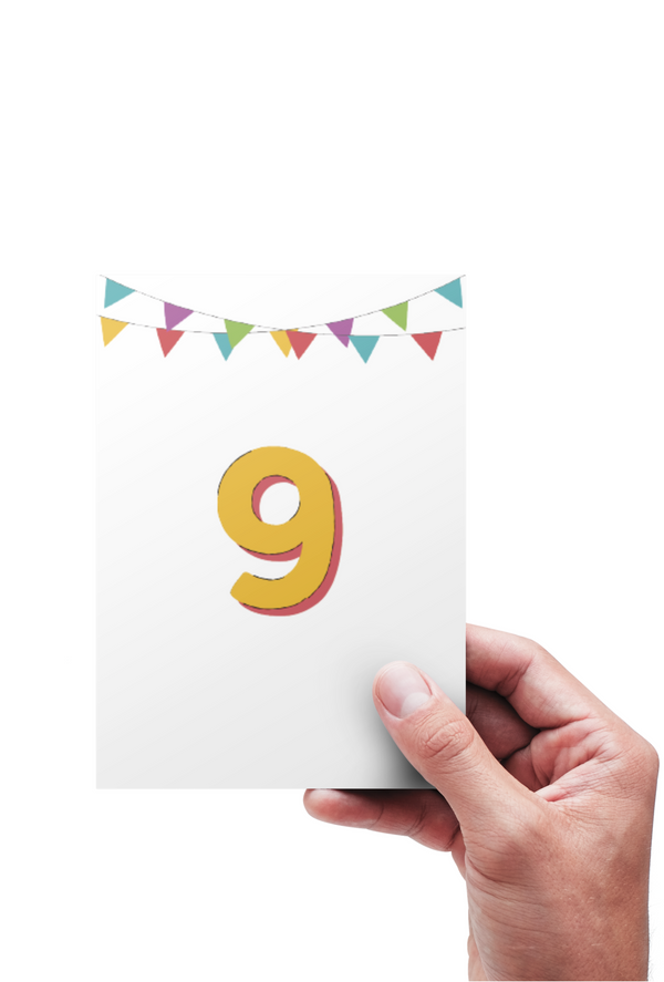 Tillykke 9 år - Kort