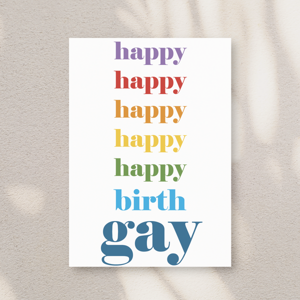 Happy birth gay - Hvid - Kort