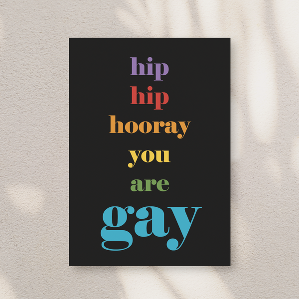 Hip Hip hooray you are gay - Sort - Kort
