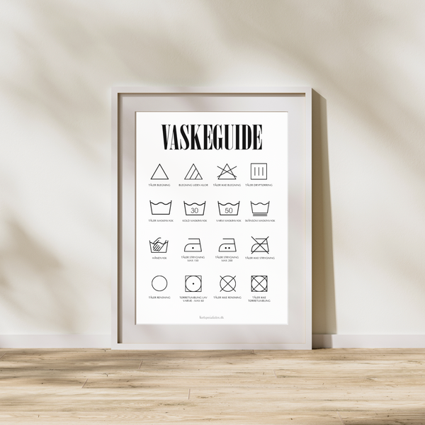 Vaskeguide - Hvid  (Plakat)