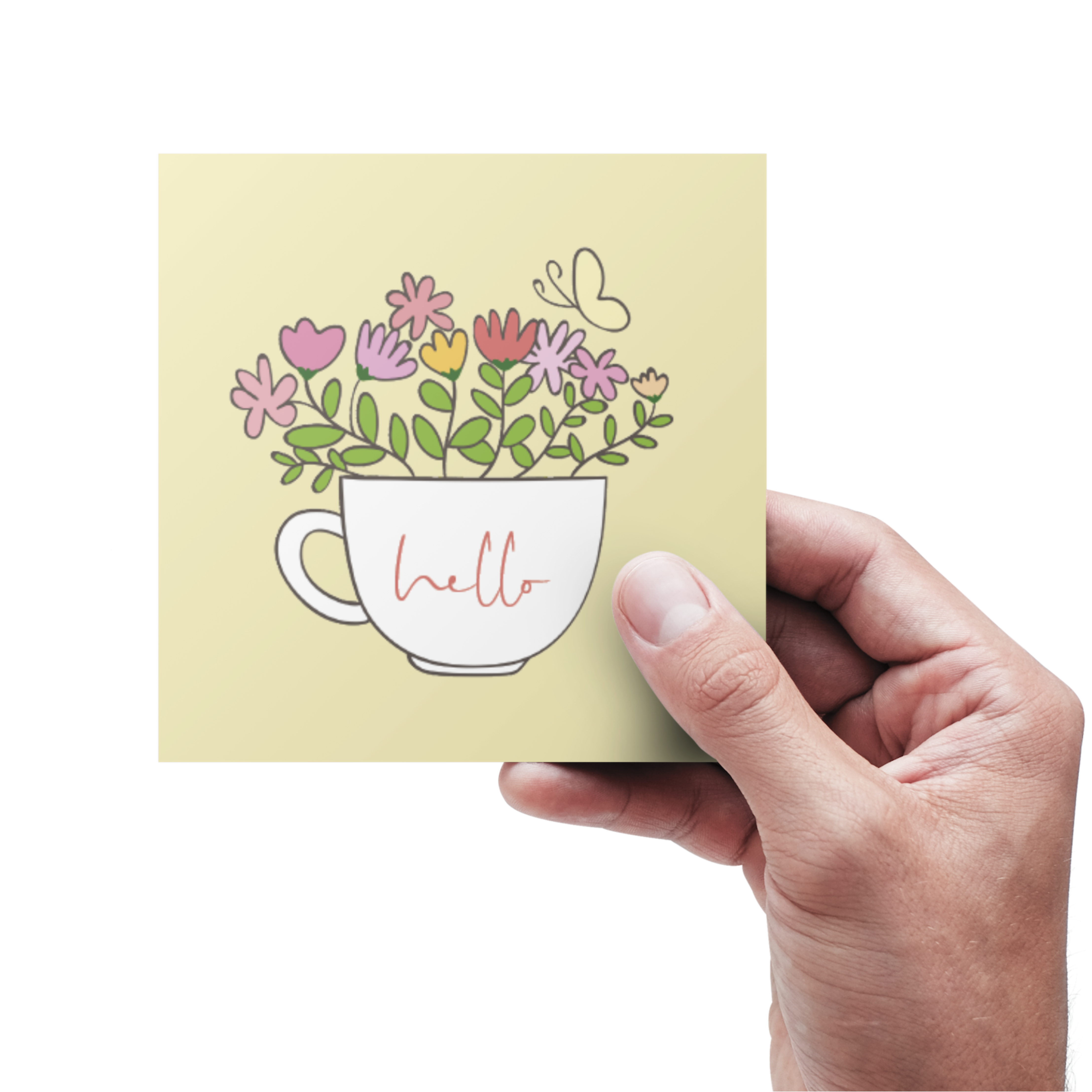 Kop med blomster - Kort
