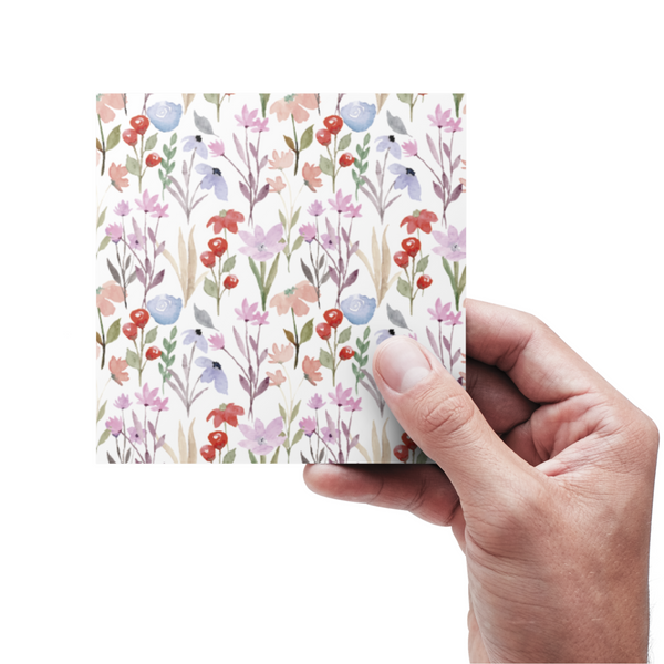 Akvarel Blomster Tapet No. 4 - Kort