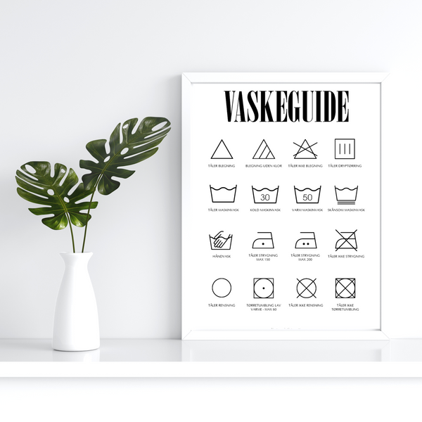 Vaskeguide - Hvid  (Plakat)